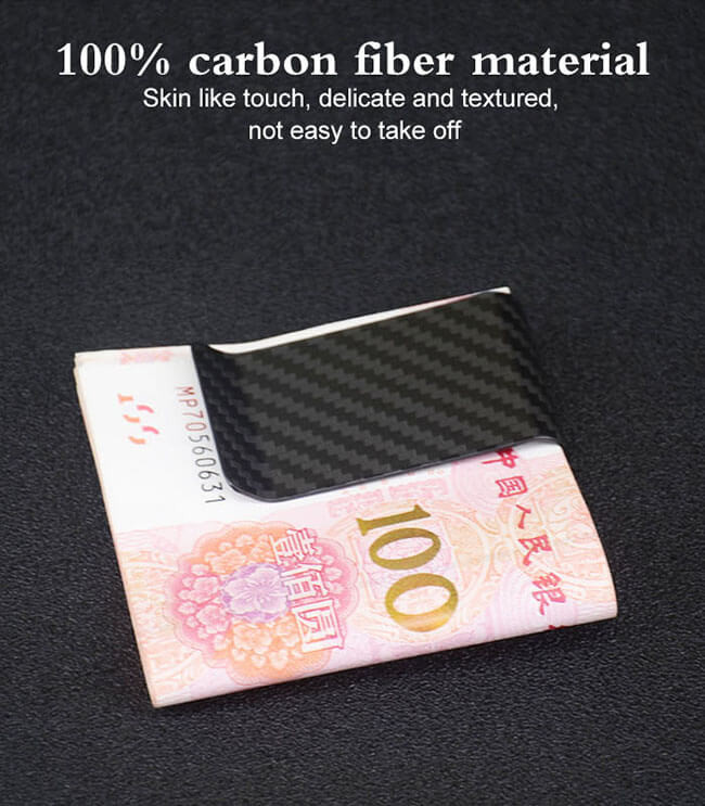 Business Style 70mm*37mm Carbon Fiber Money Clips