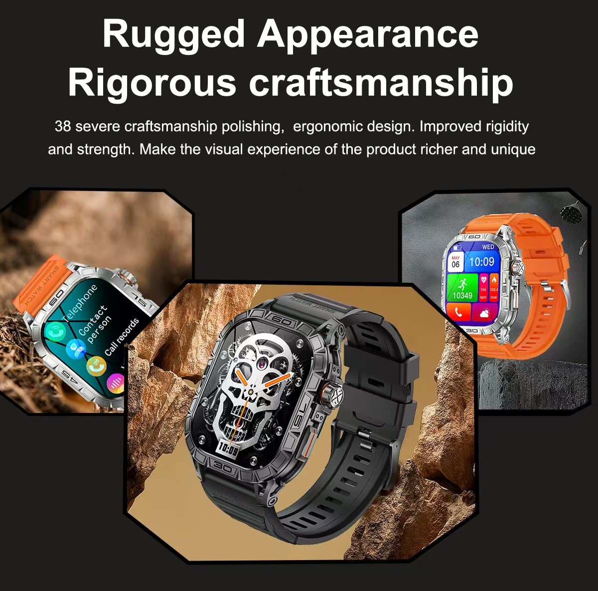 K63 Men'S Smart Watch Heart Rate Monitoring Smart Watch With AMOLED Screen BT Calling