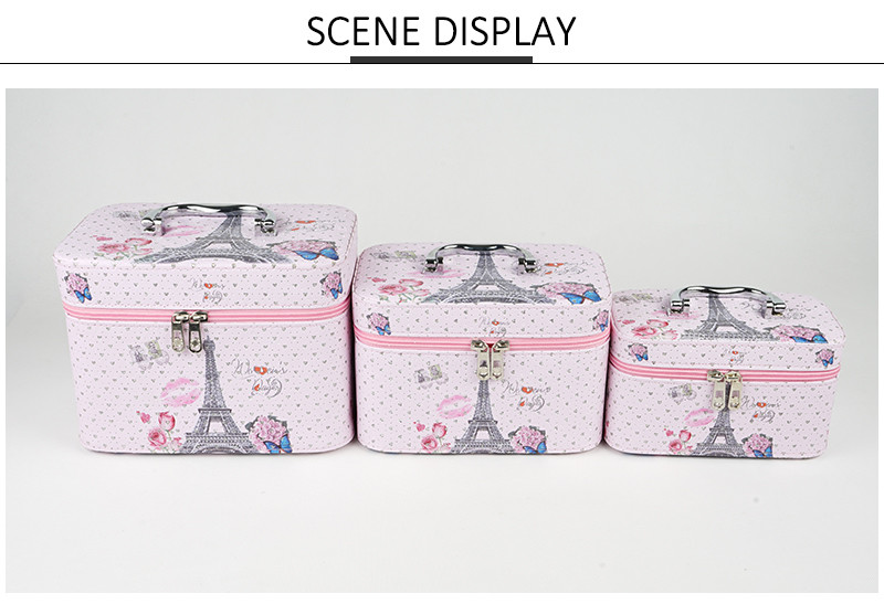 Travel Cosmetic Train Case Organizer With Mirror