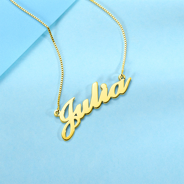 1.8ft 0.07oz Custom Silver Necklaces Trendy Festival Gold Name Plate Necklace
