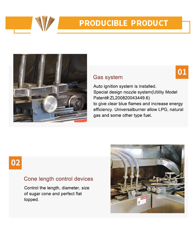 Fully Automatic Ice Cream Cone Making Machine 61 Practical Wear Resistant Baking Templates