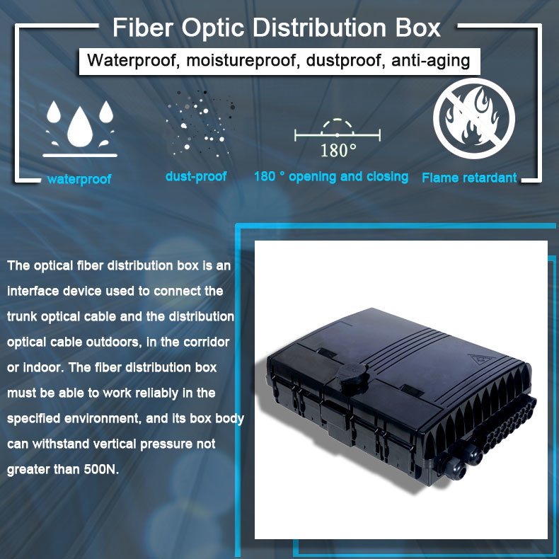 16 Core Outdoor Fiber Optic Distribution Cabinet Black PC ABS PE Fiber Splicing 1*16