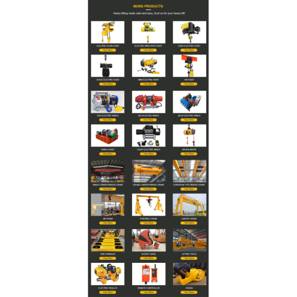 Construction Machinery Parts Suspended Platform 20T Electric Hoist with craw