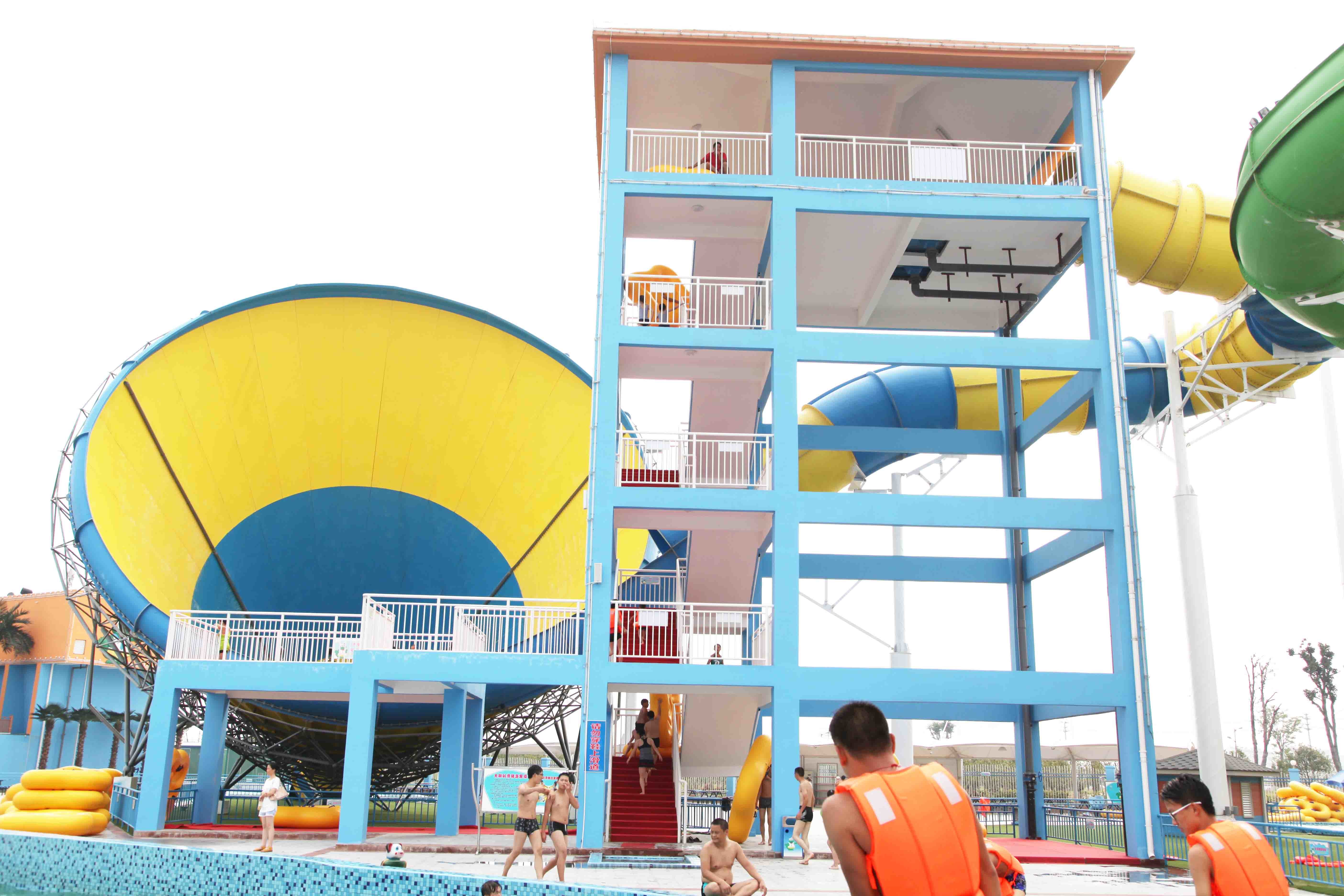 Small Fiberglass Water Slides for family interaction in kids water playground for Water Park