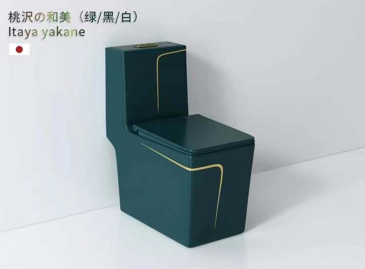 300mm 400mm Roughing In Sanitary Ware Toilet Luxury Green Gold Color