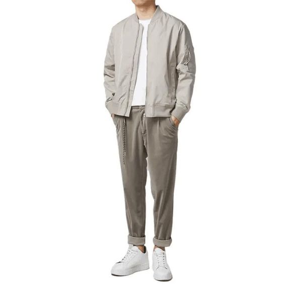 Solid Color Smart Casual Flight Coat Men&prime;s Bomber Jacket