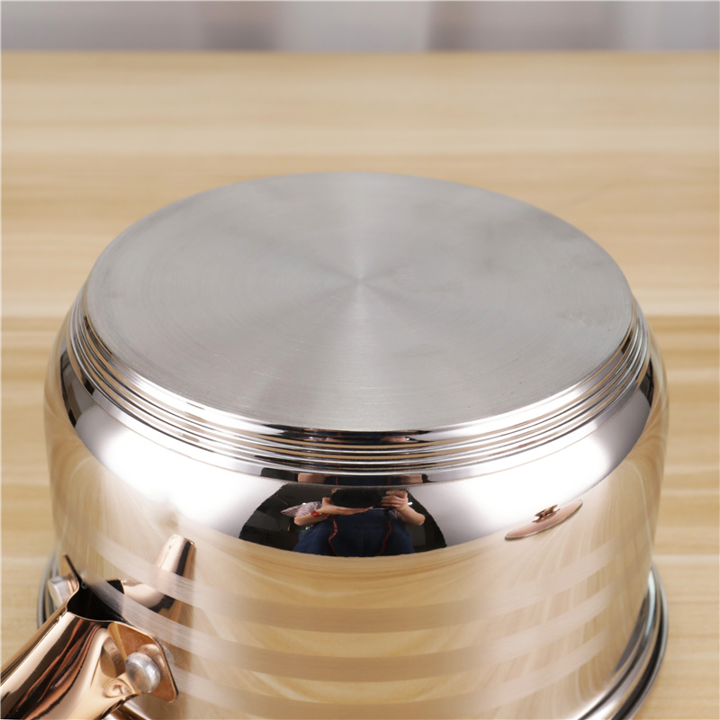 Golden Handle Kitchen Sauce Pans Stainless 201 Cooking Pot Set 16cm