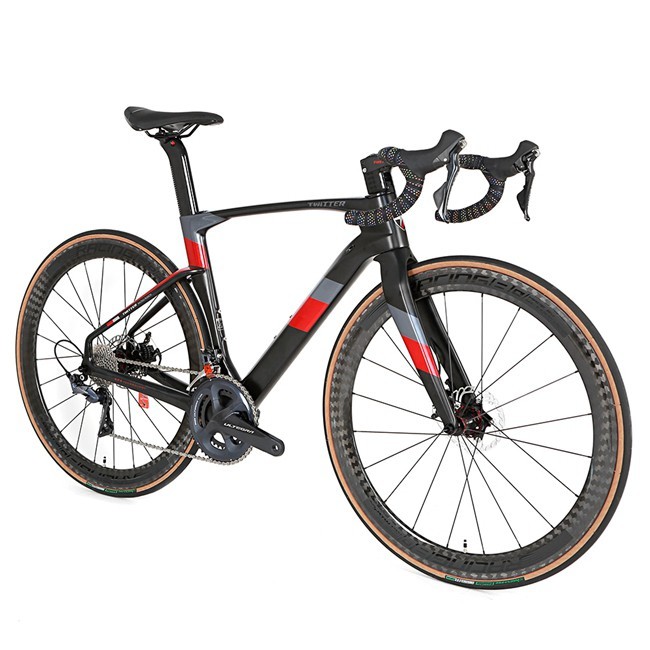 Twitter Carbon Fiber Road Bike 50mm Carbon Wheels thru axle disc brake