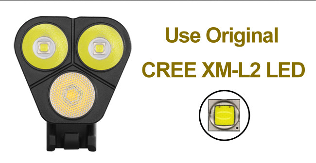 Multiple Lighting Modes 3000 Lumens Bike Front Light With Go Pro Adapter