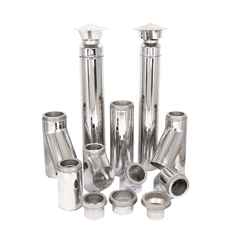 1000mm Straight 6 Inch Insulated Chimney Pipe , Wood Stove Installation Kit