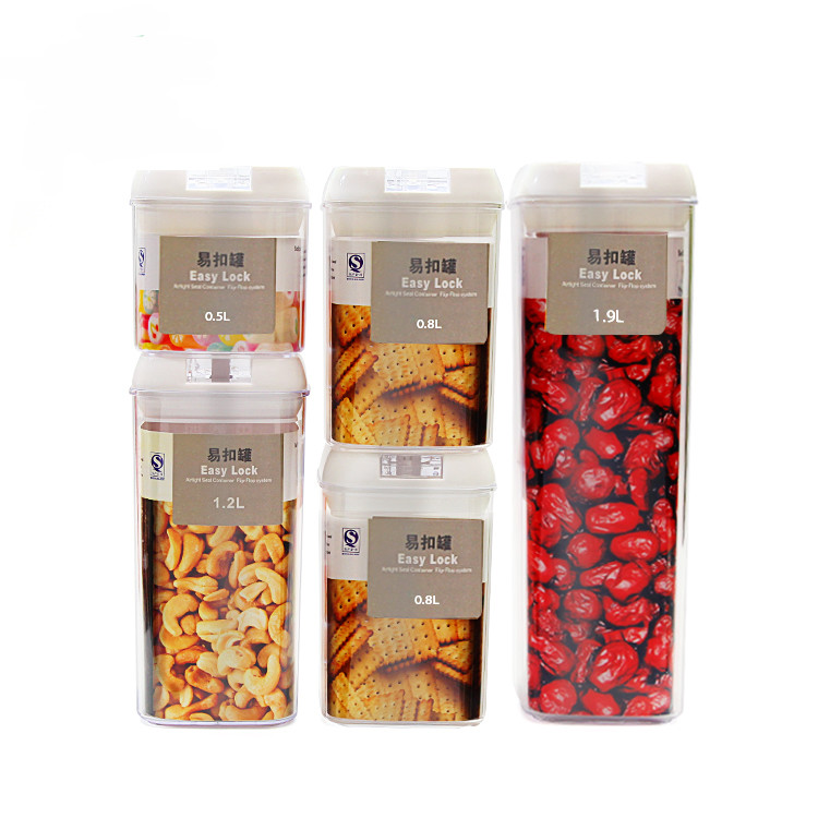Customized 3.1L Square Kitchen Use Big Transparent Plastic Airtight Food Storage Container