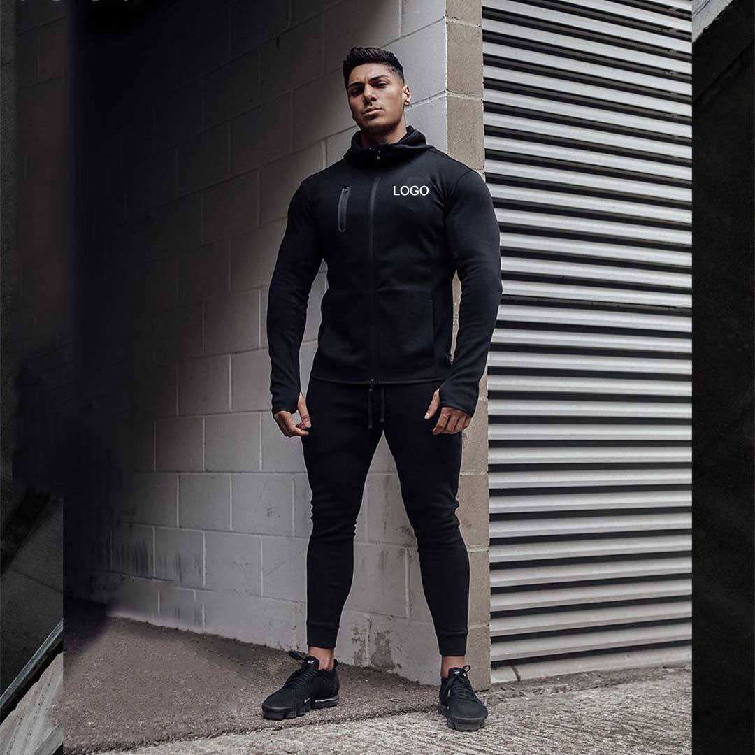 Custom Sportswear Long Sleeve Men's Tracksuit / Sweat suit/ Jogging Suits private label logo hoodies set custom mens