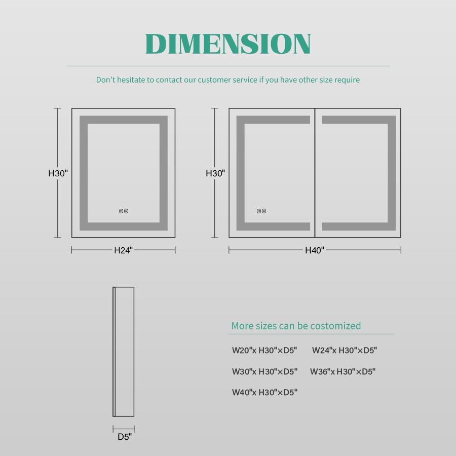 Customized Led Medicine Cabinet With Defogger Convenient Illuminated Medicine Cabinet