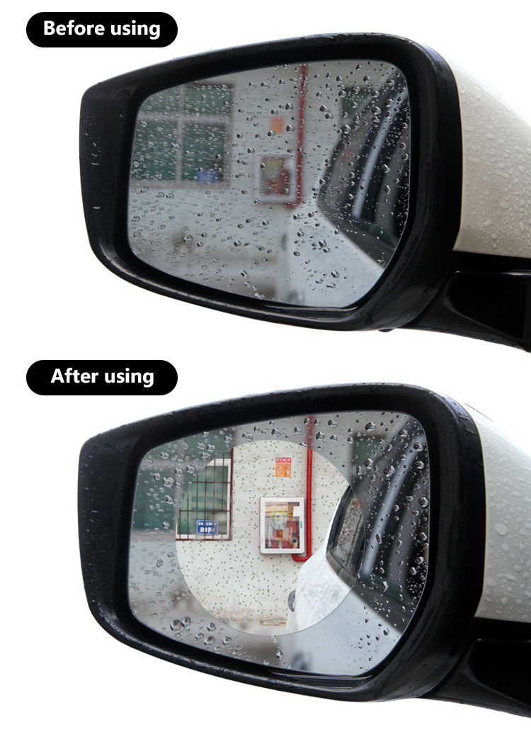 2PCS In One Anti Rain Anti Fog Film For Car Rear View Mirror Clear Waterproof Screen Protector, 95*95mm 135*95mm 150*100mm