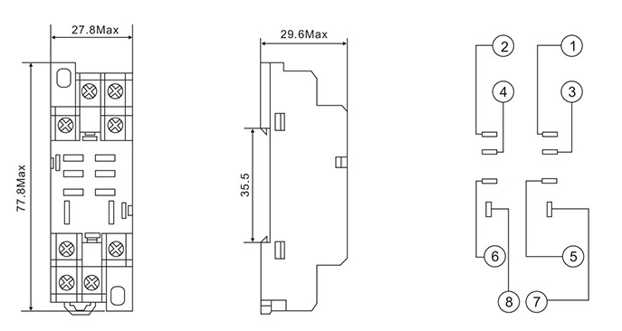 LY2NJ JQX-13F PTF-08A 8 pins mini relay electrical socket
