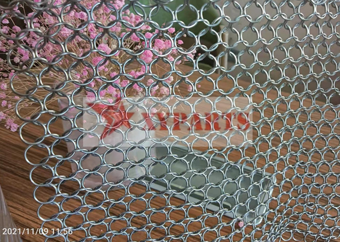 316 Stainless Steel Chainmail metal Ring Mesh For Space Partition
