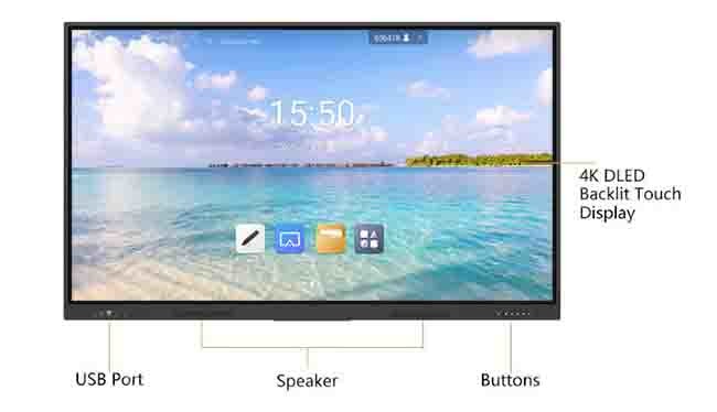 LCD Smart Interactive Panels Finger Touch FCC 86 Inch Smart Board