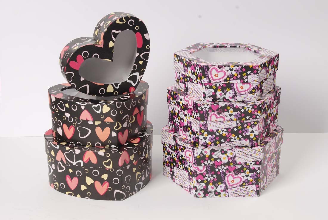 High-end rigid cardboard box various shapes gift package box with clear PVC Window