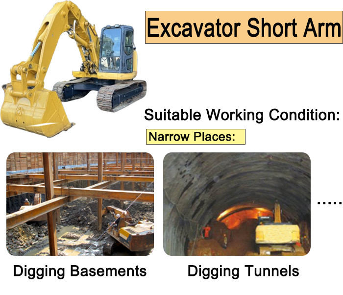 Construction Equipment Boom Tunnel Excavator Arm Short Reach Q355B Material