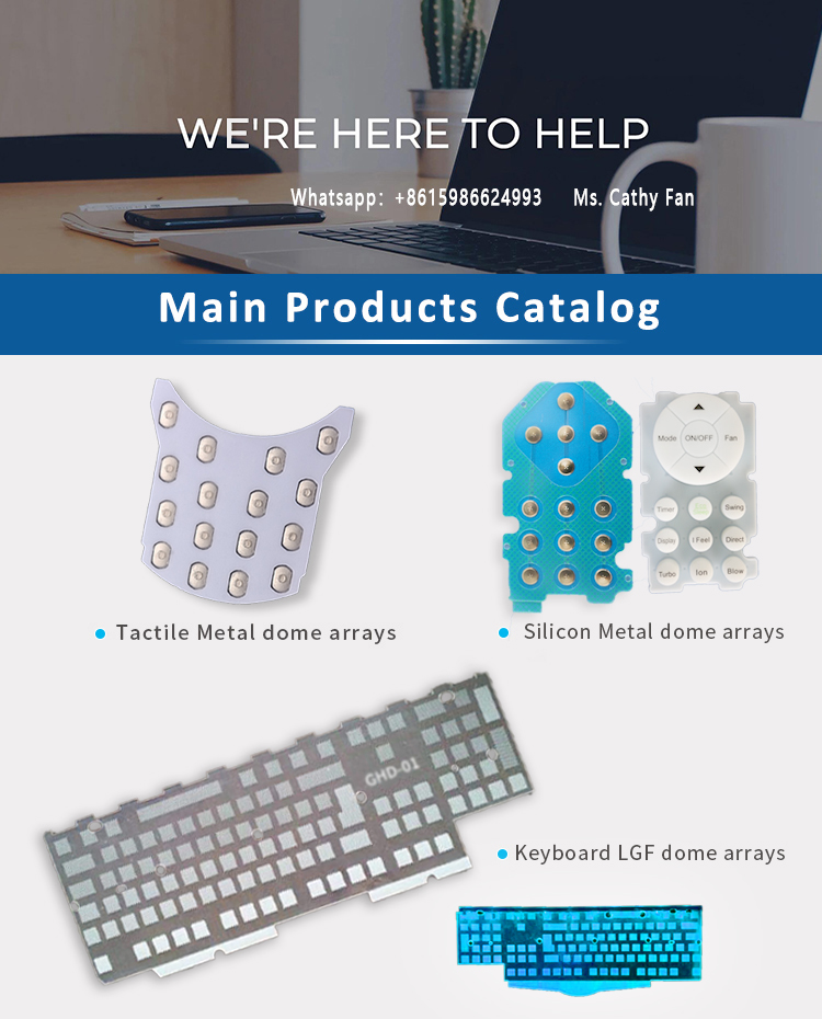 Over 10year experiences OEM ONE-STOP SOLUTION manufacturing New design Membrane Switch dome array for KEYBOARD