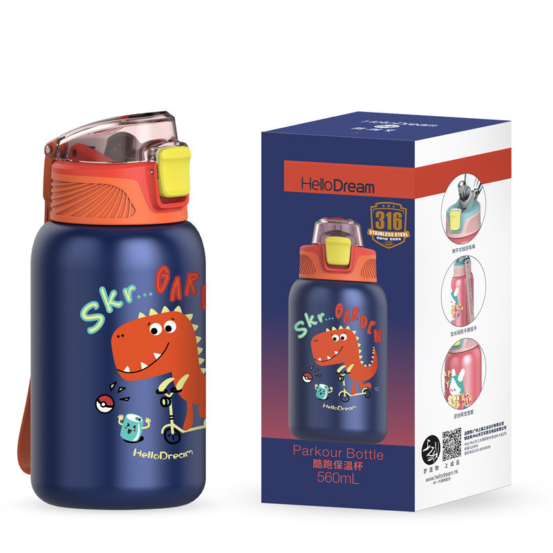 560ml Stainless Steel Insulated Kids Water Bottles With Flip Top