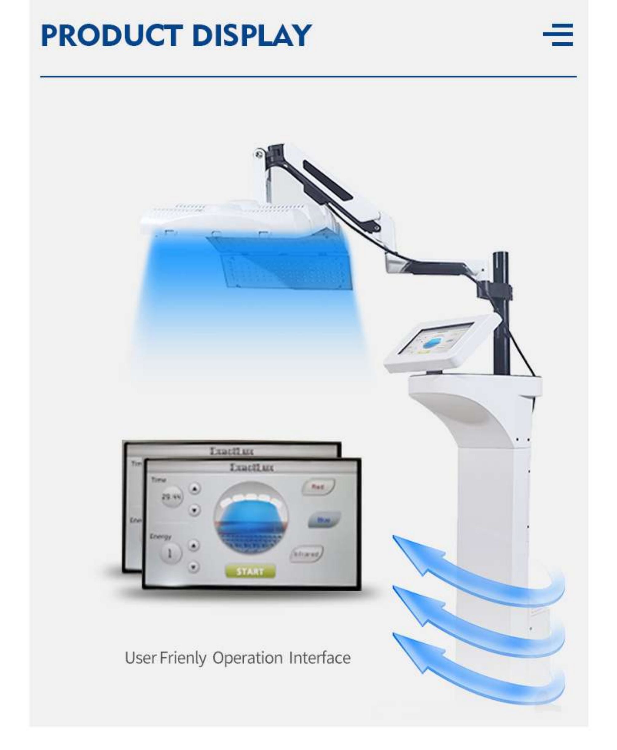 CE Certified PDT Machines With ≤ 100mW/cm2 Output Power Treatment Time 20 Minutes