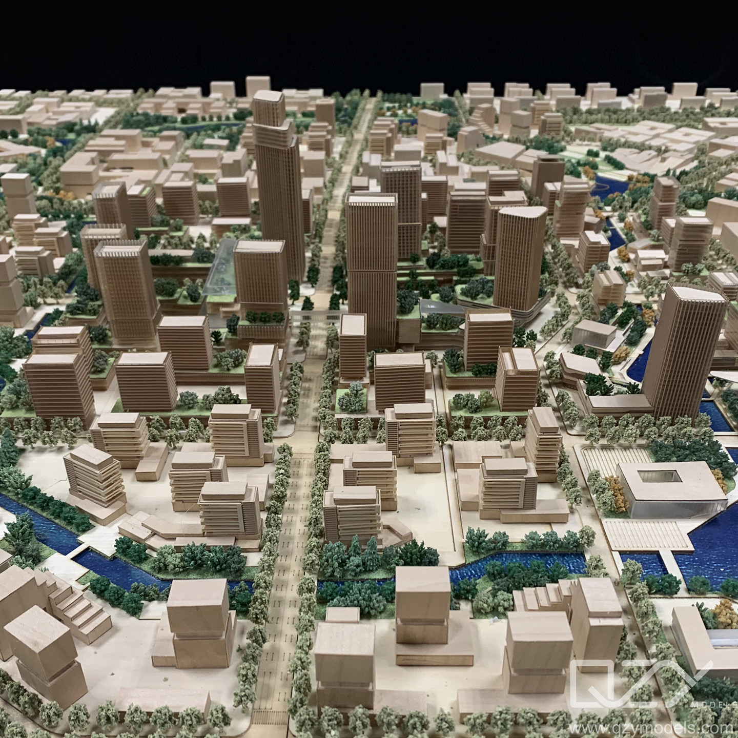 Aecom 1:1000 Wooden Miniature Building Models Shanghai Jiading City Planning Model