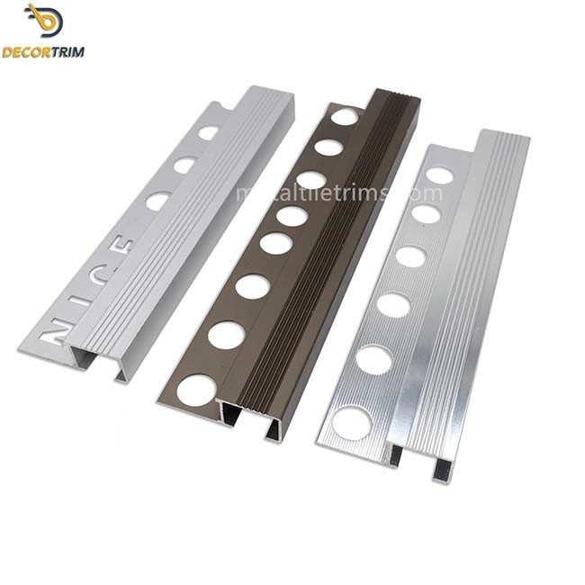10mm Metal Stair Nose Tile Edging Trim Anodized Matt Bronze Color