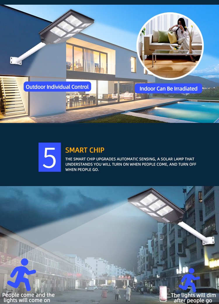 110lm/w All In One Solar Led Street Light Ip65 Waterproof Abs Hosuing