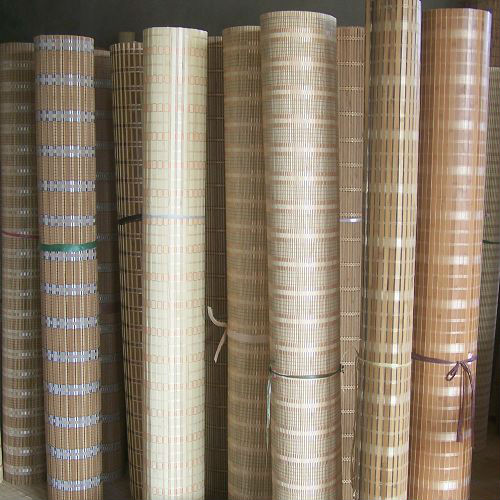 Elegant Ribbon Bamboo Window Blinds Outdoor Weaving With Raffia