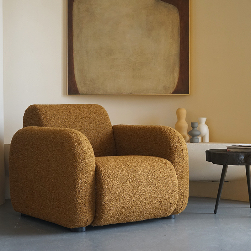 Tufted Design Teddy Boucle Chair Set 102*90cm Fleece Sofa Set