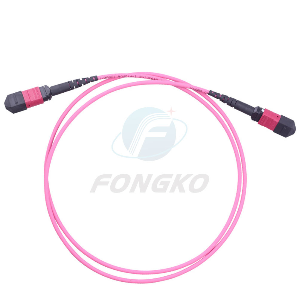 1 Meter 12 Cores OM4 MPO Fiber Optic Patch Cord And Pigtail Jumper For Data Center