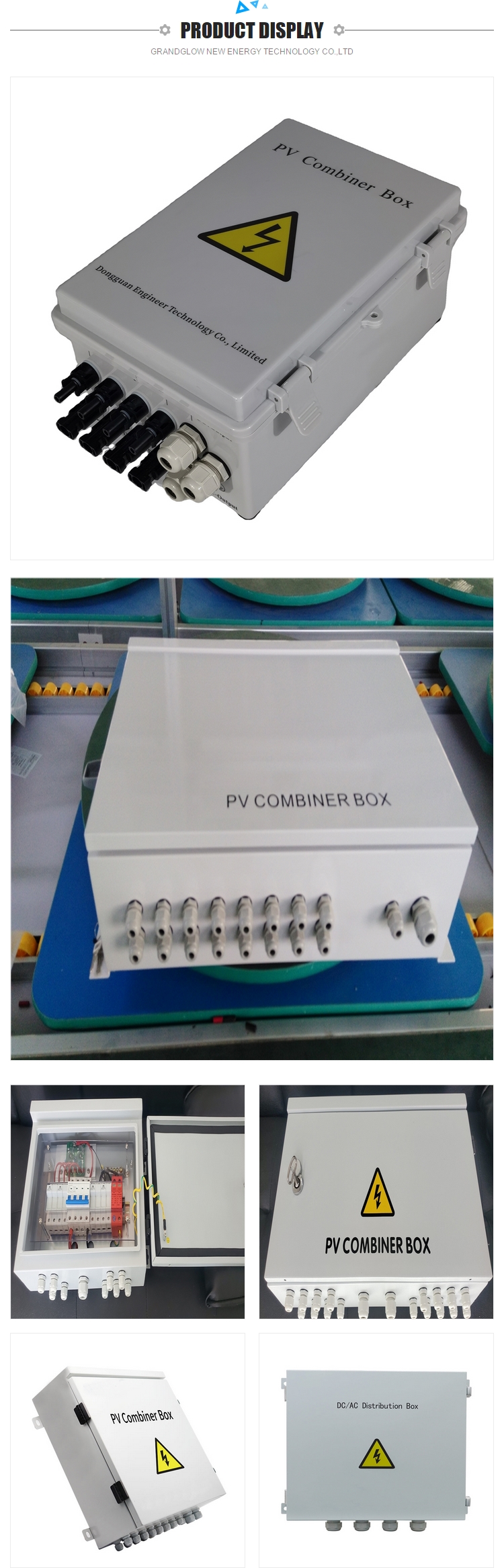 20 in 3out 500vdc Pv Related Products Photovoltaic Array Dc Solar Combiner Box with Lightning Arreste Connector