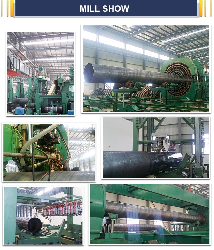 Astm A252 Gr D SSAW Steel Pipe，219mm Spiral Welded Pipe Round