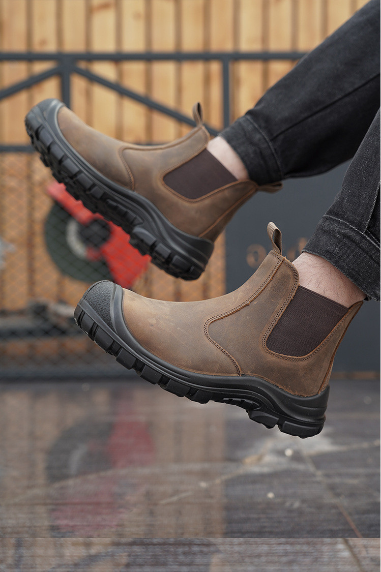 Genuine Leather Waterproof Women'S Security Work Boots Kevlar Work Shoes