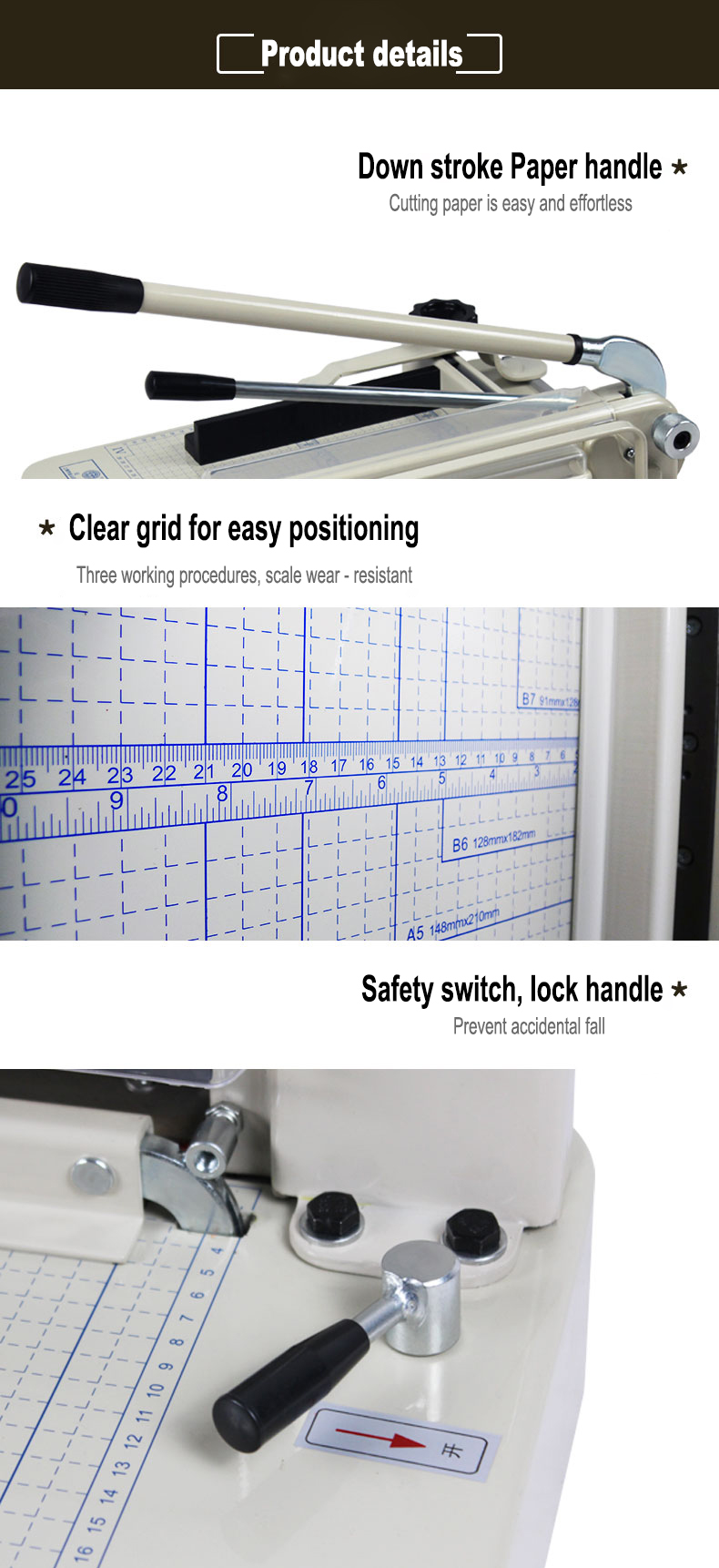 Heavy Duty A4 Paper Cutter Manual Guillotine Cutting Machine for Office and Home