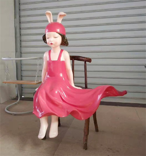 3D Custom Fiberglass Sculptures Garden LED Cartoon Character Lamps