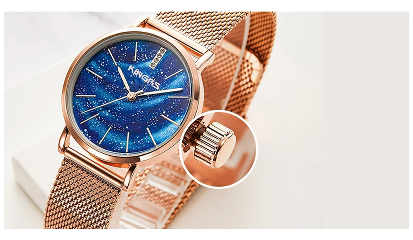 32mm Lady Fashion Watch Stainless Steel Milanese Band Wrist Watch for Women