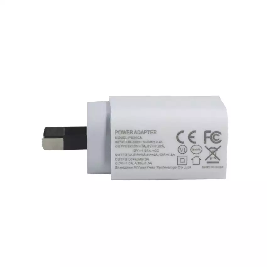 SAA USB-C Adapter 1A+1C Port QC2.0 Quick Charging PD Charger 20W