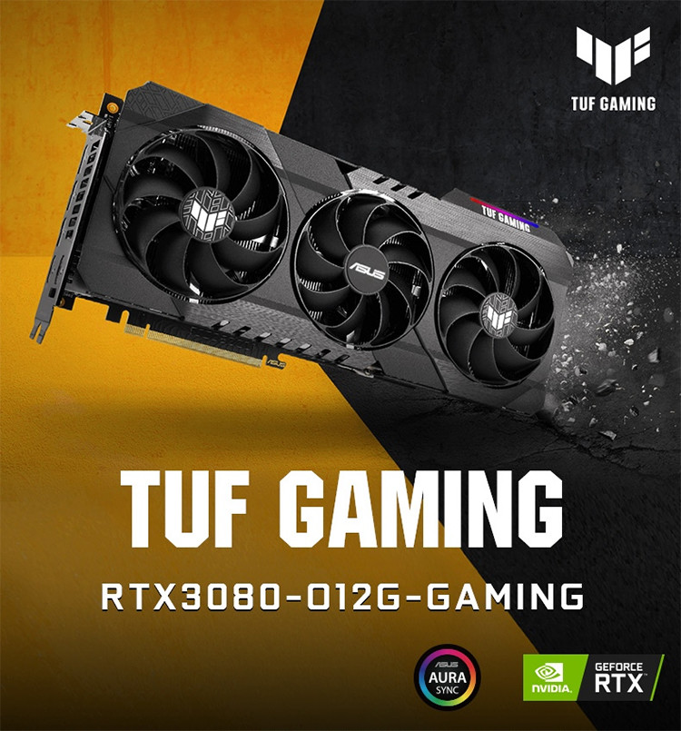 12GB RTX 3080 Graphics Card GDDR6X PCI Express 4.0 X16 DirectX 12 For Desktop