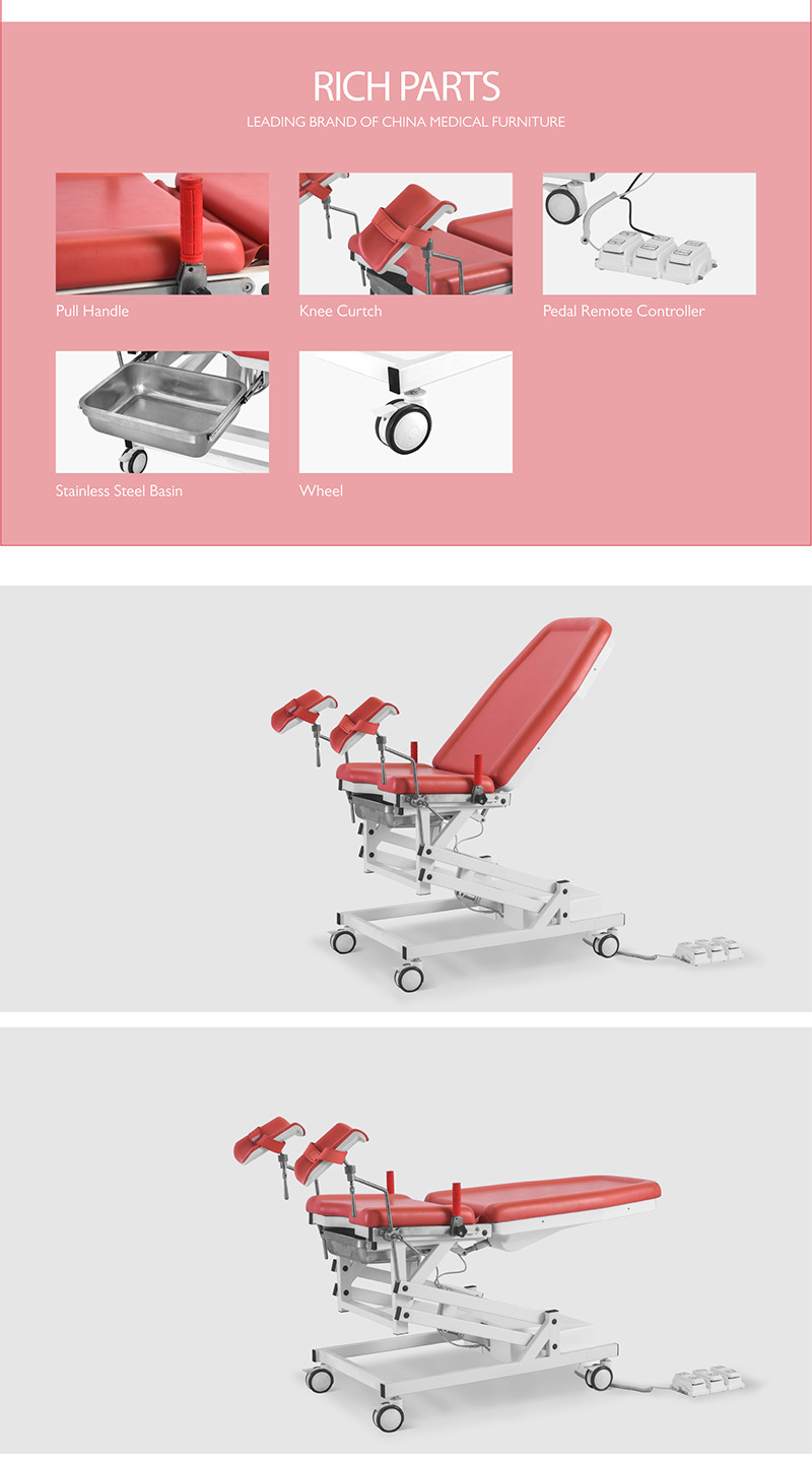 2 Function Medical Obstetric Exam Couch Manual Hospital Delivery Operation Gynaecological Table With Cabinet