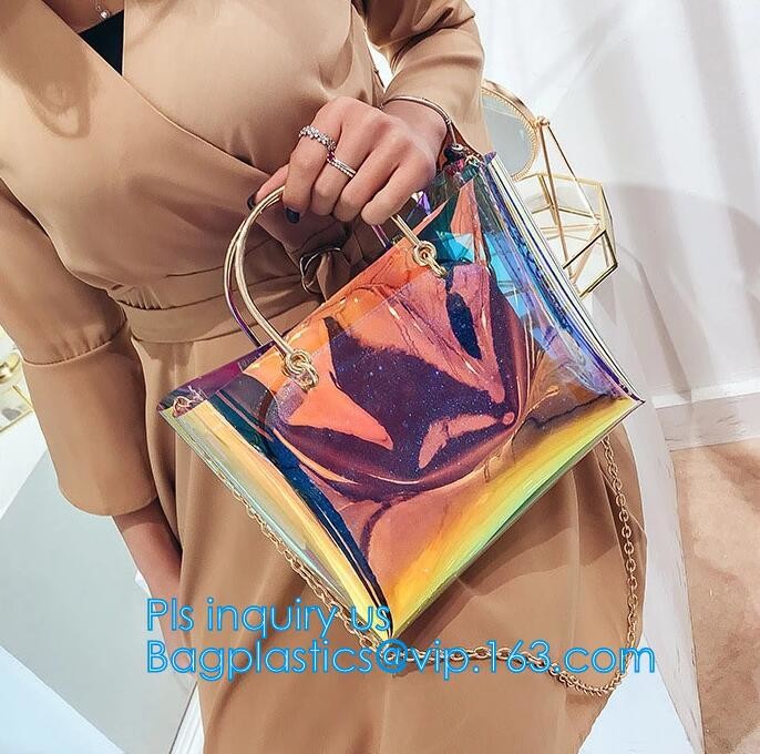 PVC Leisure bag shoulder bag, sports bag, Transparent Tote Bag Clear Shoulder Bag, Economical light-weight pvc travel la