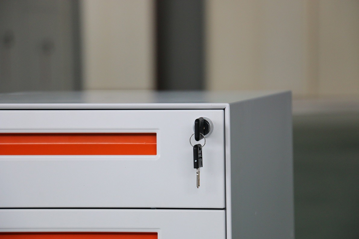 RAL 3 Drawer Mobile Pedestal Cabinet Steel 0.5-1.0mm Thickness