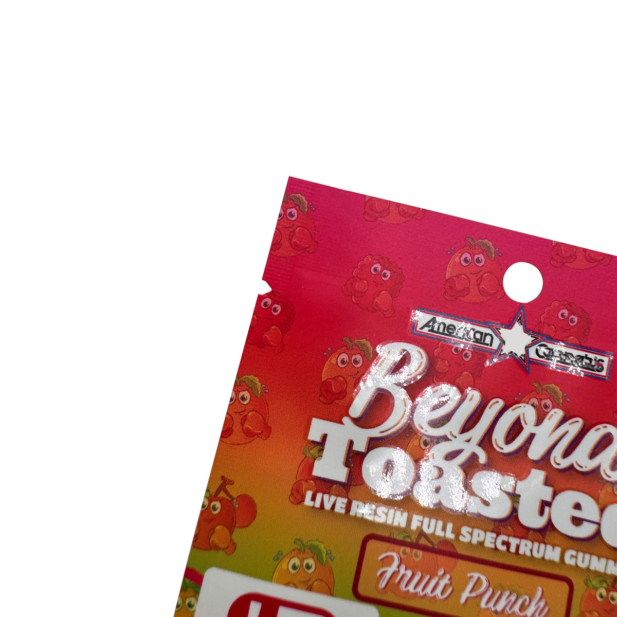 Bottom Open Spot Glossy UV Print Foil Coated Flat 1g Custom Mylar With Hanging Hole For Weed Cookies Candies