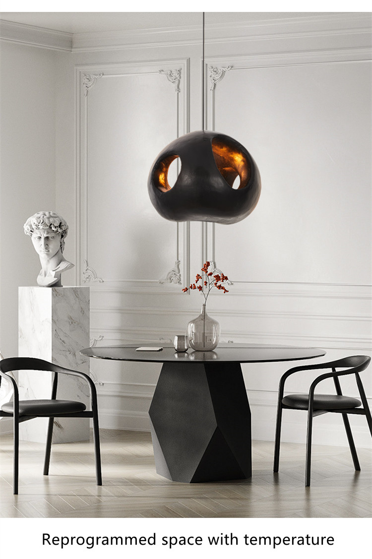 Black Chandelier Designer Black Minimalist Kitchen Island Bedroom Black Pendant Lamp（WH-VP-178)