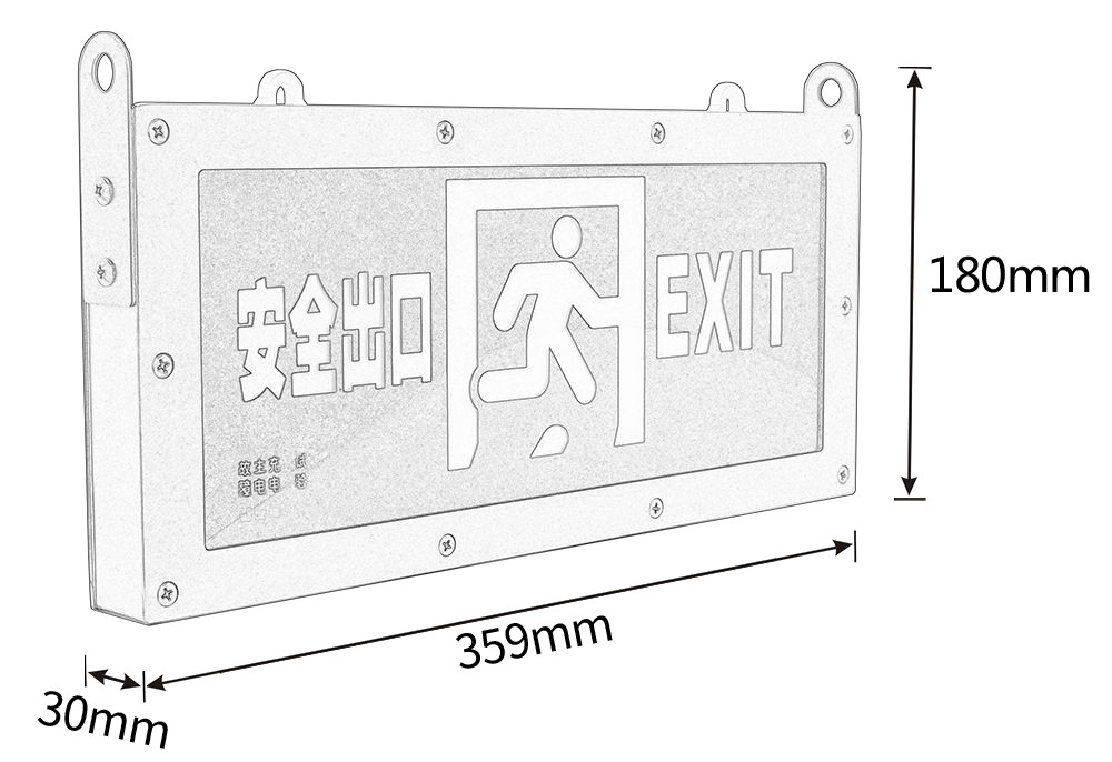 Stainless Right Non Illuminated Emergency LED Exit Light 3 Watt 6500K