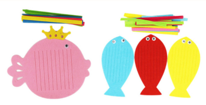 kids children felt non-woven knitted work creative diy crafts kits kids hand craft knitting weaving DIY felt material