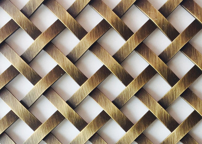 PVD Color Metal Frame Room Drivider With Steel Rigid Decorative Weave Fabric