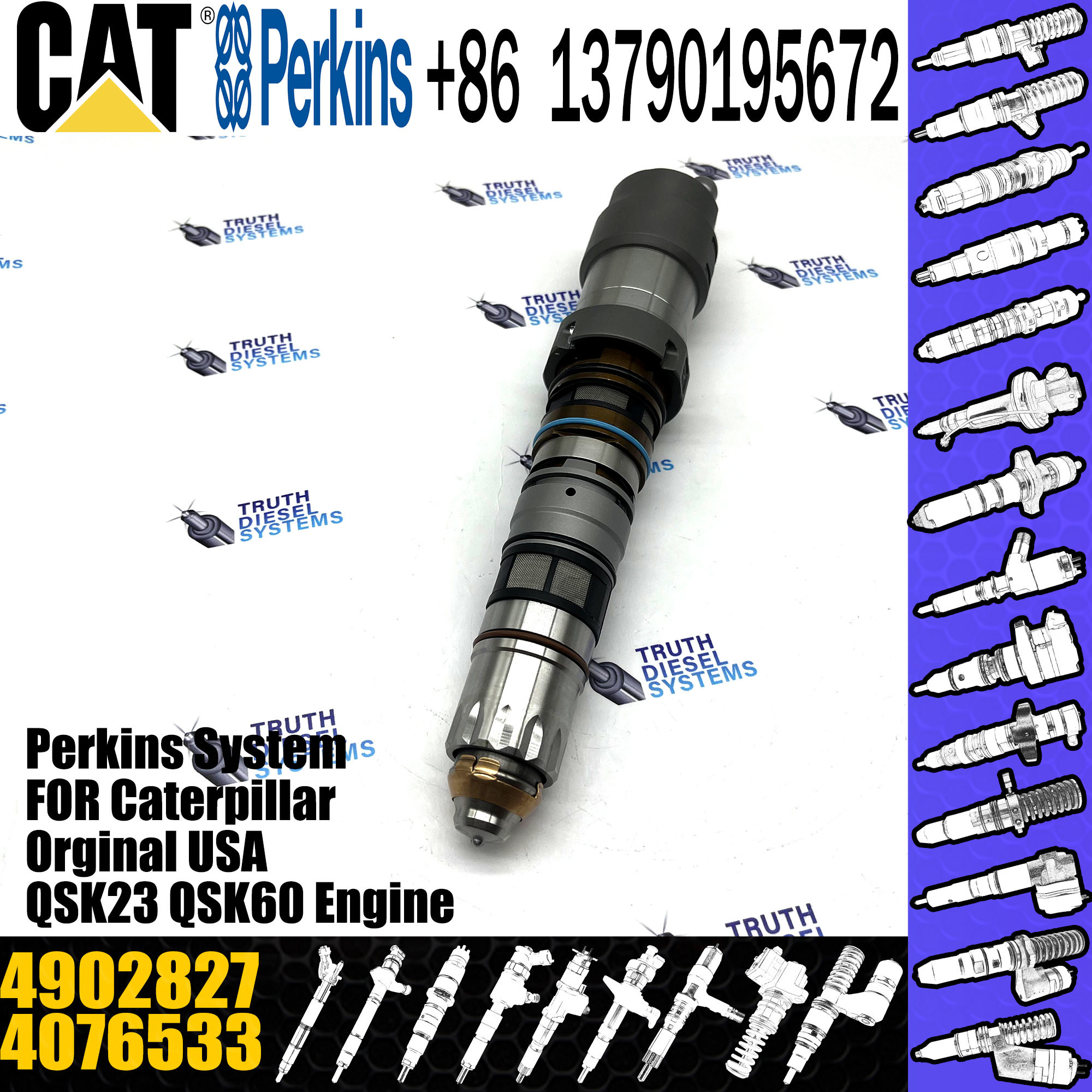 4088431 Common Rail Fuel Injector QSX15 4076533 4902827 4062090