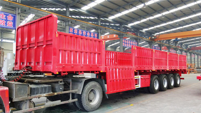 Fodder delivery 12 tires side wall semi trailer detachable fence 40 ton